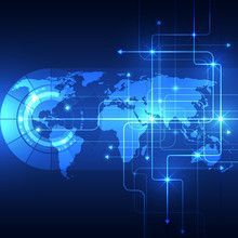 全球商業網絡科技感背景下的網絡信息處理